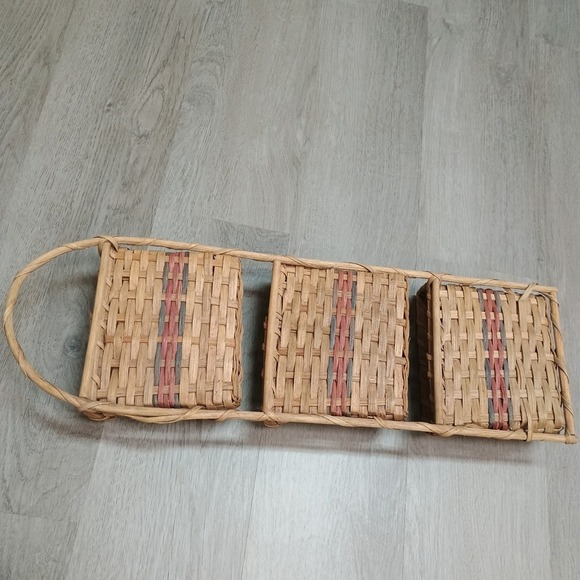 Vintage Wicker Wall Decor Mail Letter Bill Holder 3 Tier Cottagecore Country - Picture 4 of 7